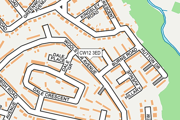 CW12 3ED map - OS OpenMap – Local (Ordnance Survey)