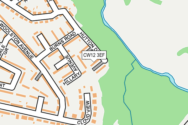 CW12 3EF map - OS OpenMap – Local (Ordnance Survey)