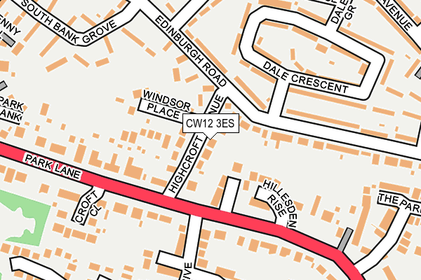 CW12 3ES map - OS OpenMap – Local (Ordnance Survey)