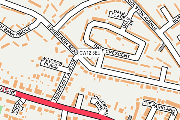 CW12 3EU map - OS OpenMap – Local (Ordnance Survey)