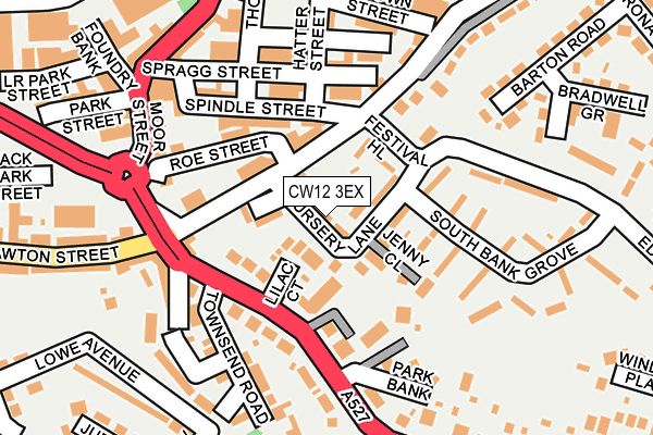 CW12 3EX map - OS OpenMap – Local (Ordnance Survey)