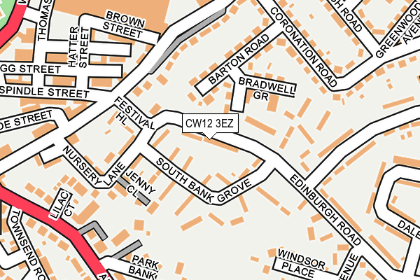 CW12 3EZ map - OS OpenMap – Local (Ordnance Survey)