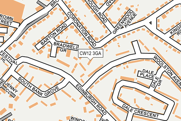 CW12 3GA map - OS OpenMap – Local (Ordnance Survey)