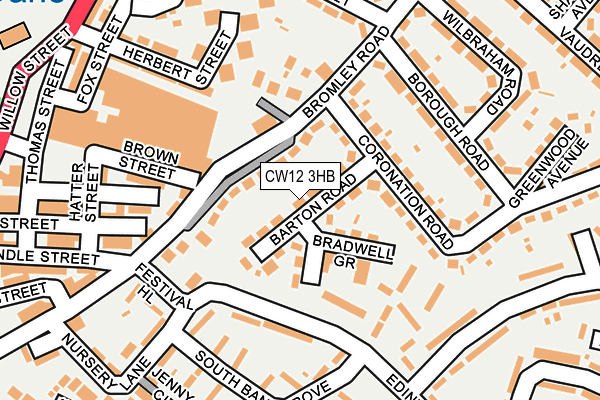 CW12 3HB map - OS OpenMap – Local (Ordnance Survey)