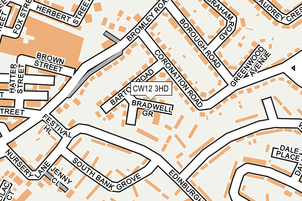 CW12 3HD map - OS OpenMap – Local (Ordnance Survey)