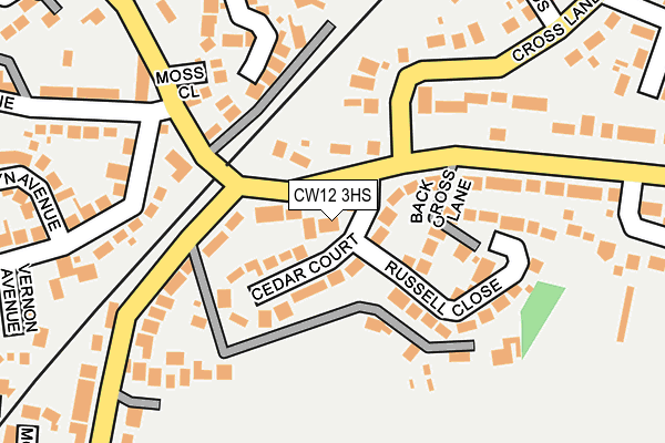 CW12 3HS map - OS OpenMap – Local (Ordnance Survey)