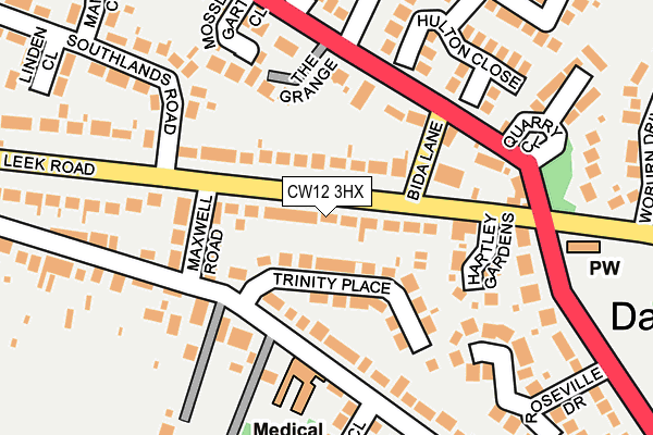 CW12 3HX map - OS OpenMap – Local (Ordnance Survey)
