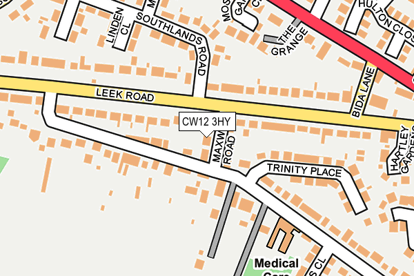 CW12 3HY map - OS OpenMap – Local (Ordnance Survey)