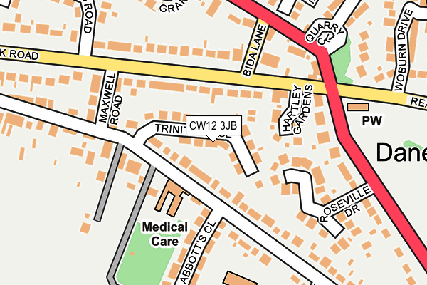 CW12 3JB map - OS OpenMap – Local (Ordnance Survey)