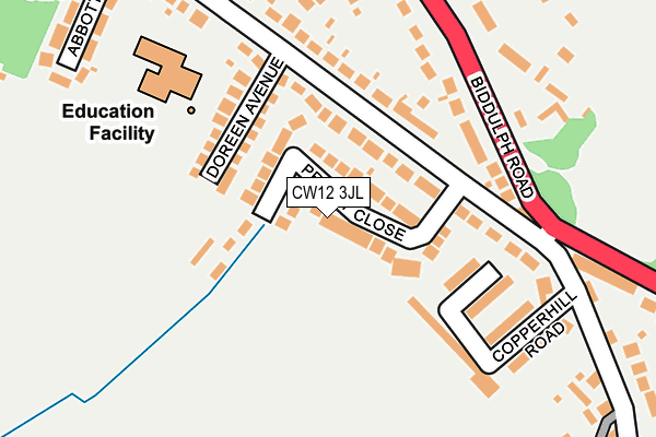 CW12 3JL map - OS OpenMap – Local (Ordnance Survey)