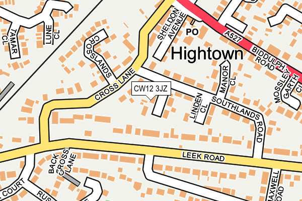 CW12 3JZ map - OS OpenMap – Local (Ordnance Survey)