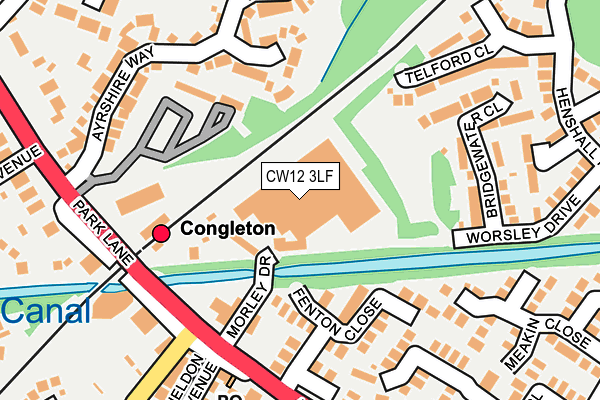 CW12 3LF map - OS OpenMap – Local (Ordnance Survey)