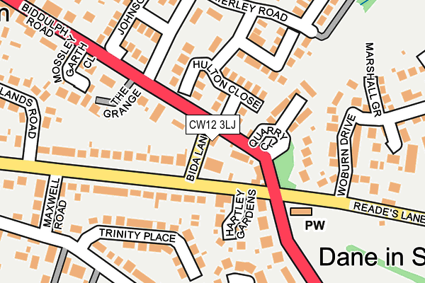 CW12 3LJ map - OS OpenMap – Local (Ordnance Survey)