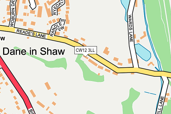 CW12 3LL map - OS OpenMap – Local (Ordnance Survey)