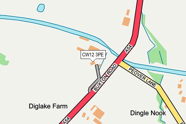 CW12 3PE map - OS OpenMap – Local (Ordnance Survey)