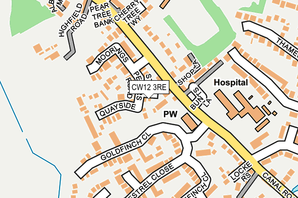 CW12 3RE map - OS OpenMap – Local (Ordnance Survey)