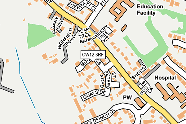 CW12 3RF map - OS OpenMap – Local (Ordnance Survey)