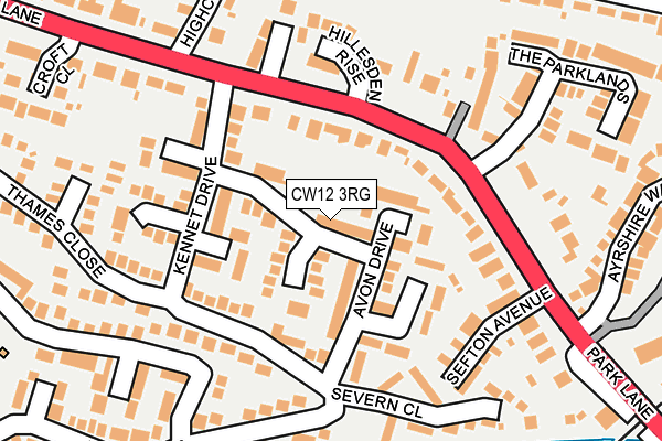 CW12 3RG map - OS OpenMap – Local (Ordnance Survey)