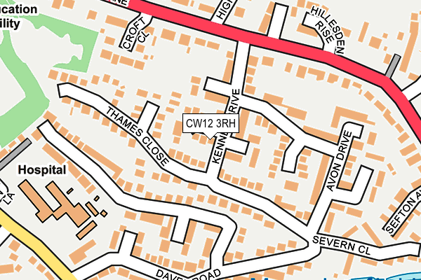 CW12 3RH map - OS OpenMap – Local (Ordnance Survey)