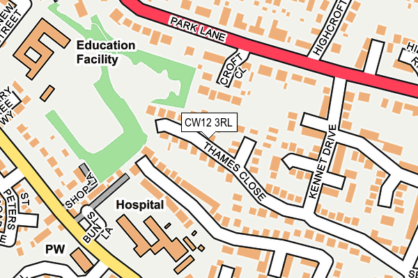 CW12 3RL map - OS OpenMap – Local (Ordnance Survey)