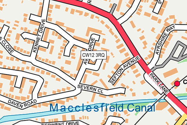 CW12 3RQ map - OS OpenMap – Local (Ordnance Survey)