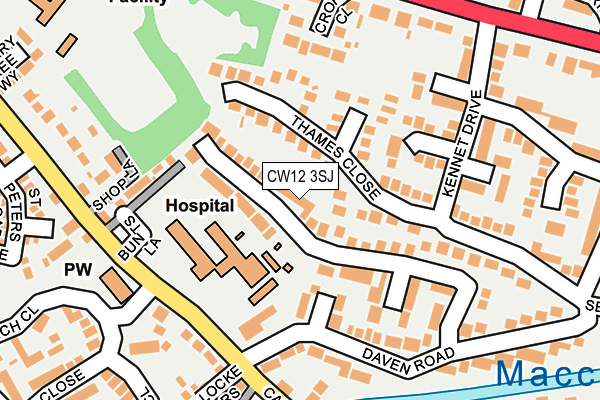 CW12 3SJ map - OS OpenMap – Local (Ordnance Survey)