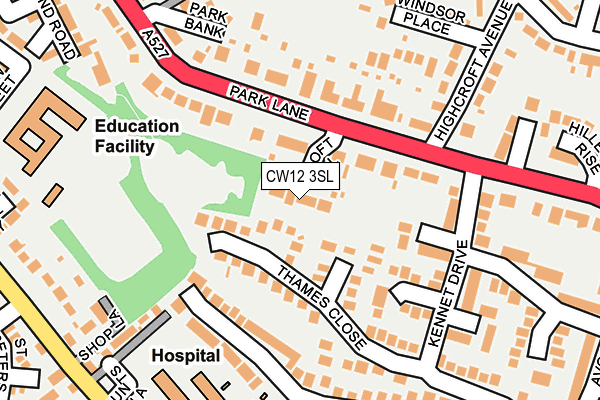 CW12 3SL map - OS OpenMap – Local (Ordnance Survey)