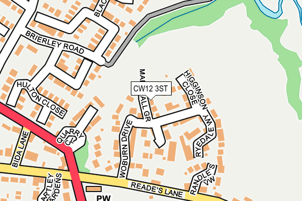 CW12 3ST map - OS OpenMap – Local (Ordnance Survey)