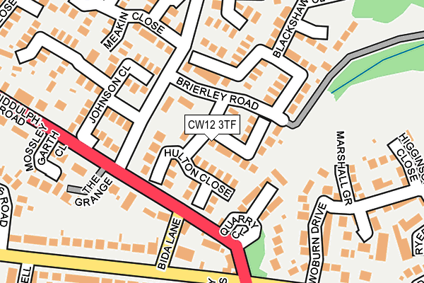 CW12 3TF map - OS OpenMap – Local (Ordnance Survey)