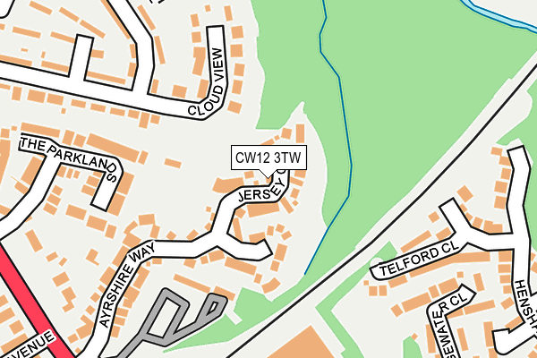 CW12 3TW map - OS OpenMap – Local (Ordnance Survey)