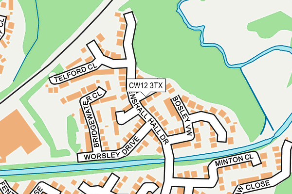 CW12 3TX map - OS OpenMap – Local (Ordnance Survey)