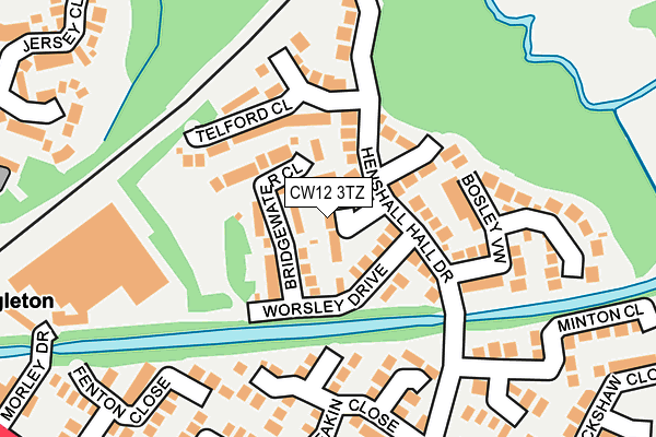 CW12 3TZ map - OS OpenMap – Local (Ordnance Survey)