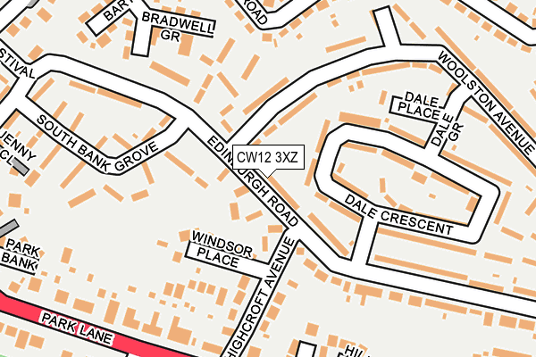 CW12 3XZ map - OS OpenMap – Local (Ordnance Survey)