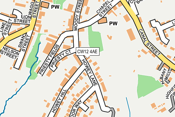 CW12 4AE map - OS OpenMap – Local (Ordnance Survey)