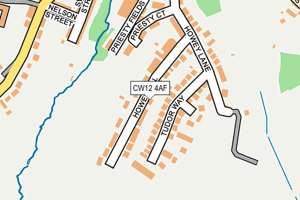 CW12 4AF map - OS OpenMap – Local (Ordnance Survey)