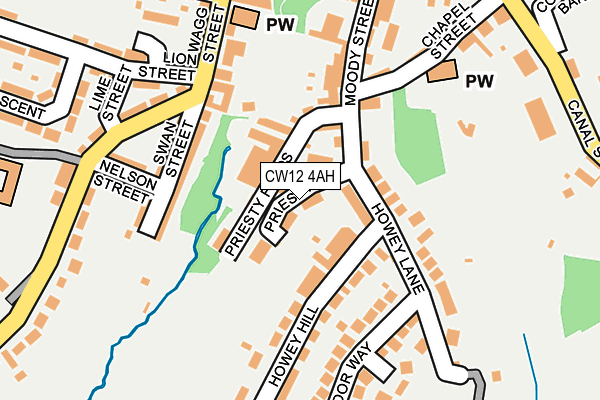 CW12 4AH map - OS OpenMap – Local (Ordnance Survey)