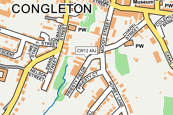 CW12 4AJ map - OS OpenMap – Local (Ordnance Survey)