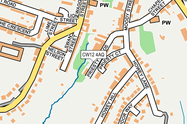 CW12 4AQ map - OS OpenMap – Local (Ordnance Survey)