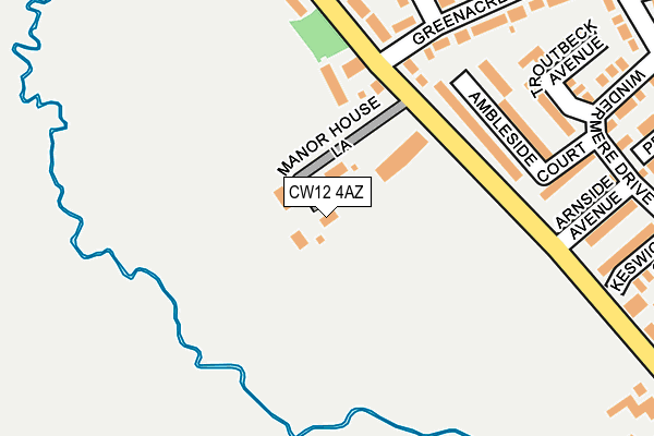 CW12 4AZ map - OS OpenMap – Local (Ordnance Survey)