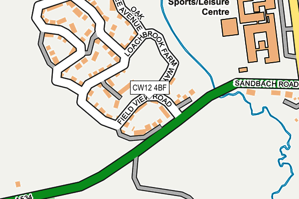 CW12 4BF map - OS OpenMap – Local (Ordnance Survey)