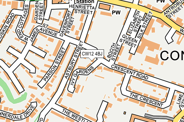 CW12 4BJ map - OS OpenMap – Local (Ordnance Survey)