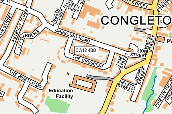 CW12 4BQ map - OS OpenMap – Local (Ordnance Survey)