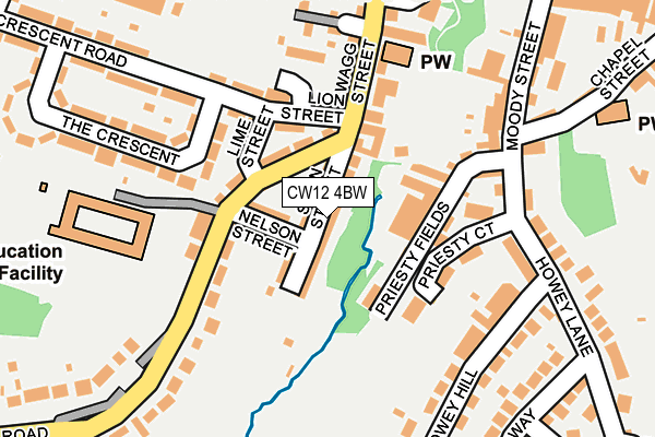 CW12 4BW map - OS OpenMap – Local (Ordnance Survey)
