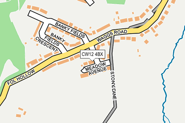 CW12 4BX map - OS OpenMap – Local (Ordnance Survey)