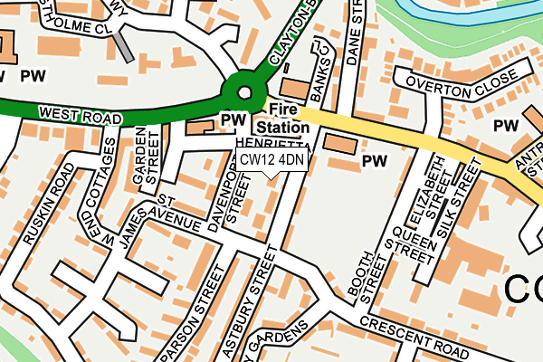 CW12 4DN map - OS OpenMap – Local (Ordnance Survey)