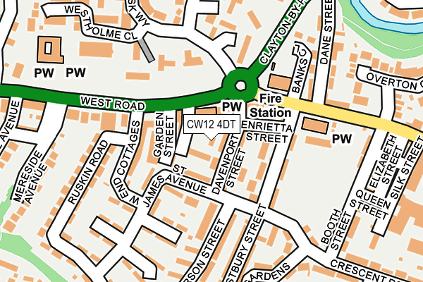 CW12 4DT map - OS OpenMap – Local (Ordnance Survey)