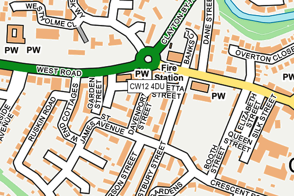 CW12 4DU map - OS OpenMap – Local (Ordnance Survey)