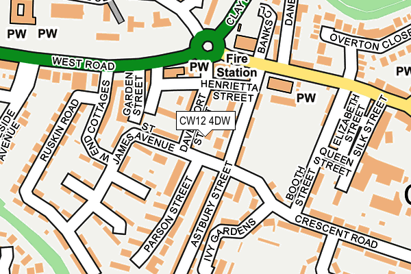 CW12 4DW map - OS OpenMap – Local (Ordnance Survey)