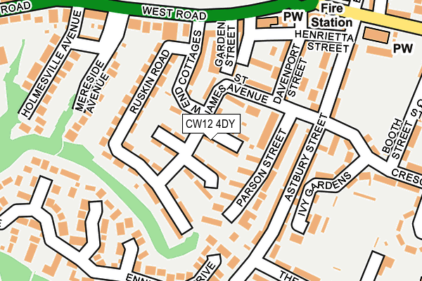 CW12 4DY map - OS OpenMap – Local (Ordnance Survey)