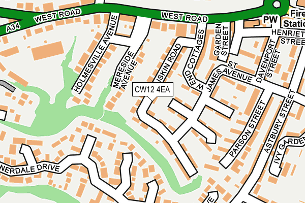 CW12 4EA map - OS OpenMap – Local (Ordnance Survey)